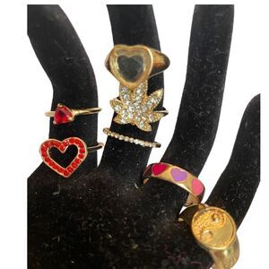 9 PIECE GOLDTONE RING SET